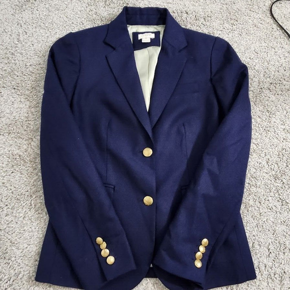 J.CREW Jackets & Blazers - J. Crew Women's Blue Keating Blazer Wool Blend Single Vent Size 00 Style 28639
